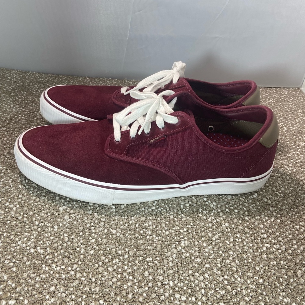Men's Van’s Tennis Maroon Athletic Shoes with White Laces New with Box. Size 13 - Picture 4 of 5